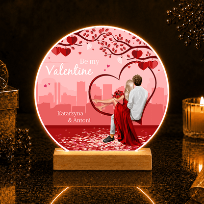 Be my Valentine - Druk na szkle, spersonalizowany prezent dla niej - idamell.com