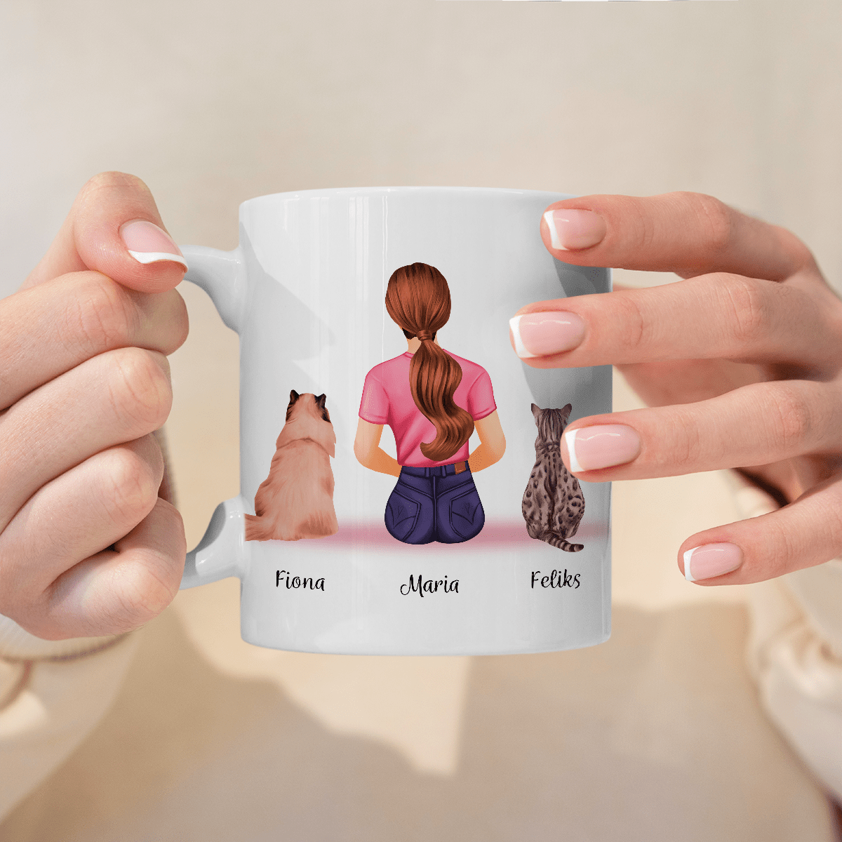 Best cat mom - 1x Kubek z nadrukiem, spersonalizowany prezent dla miłośnika kotów - idamell.com