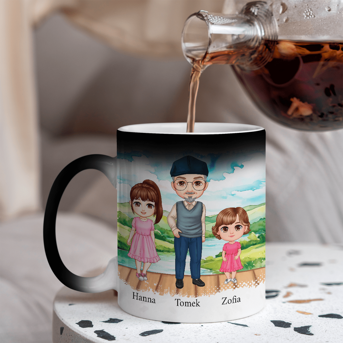 Best Grandpa - 1x Kubek magiczny z nadrukiem, spersonalizowany prezent dla dziadka - idamell.com