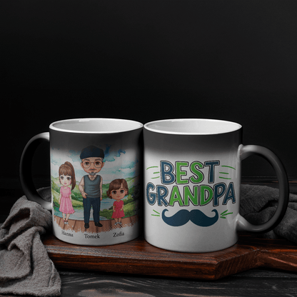 Best Grandpa - 1x Kubek magiczny z nadrukiem, spersonalizowany prezent dla dziadka - idamell.com