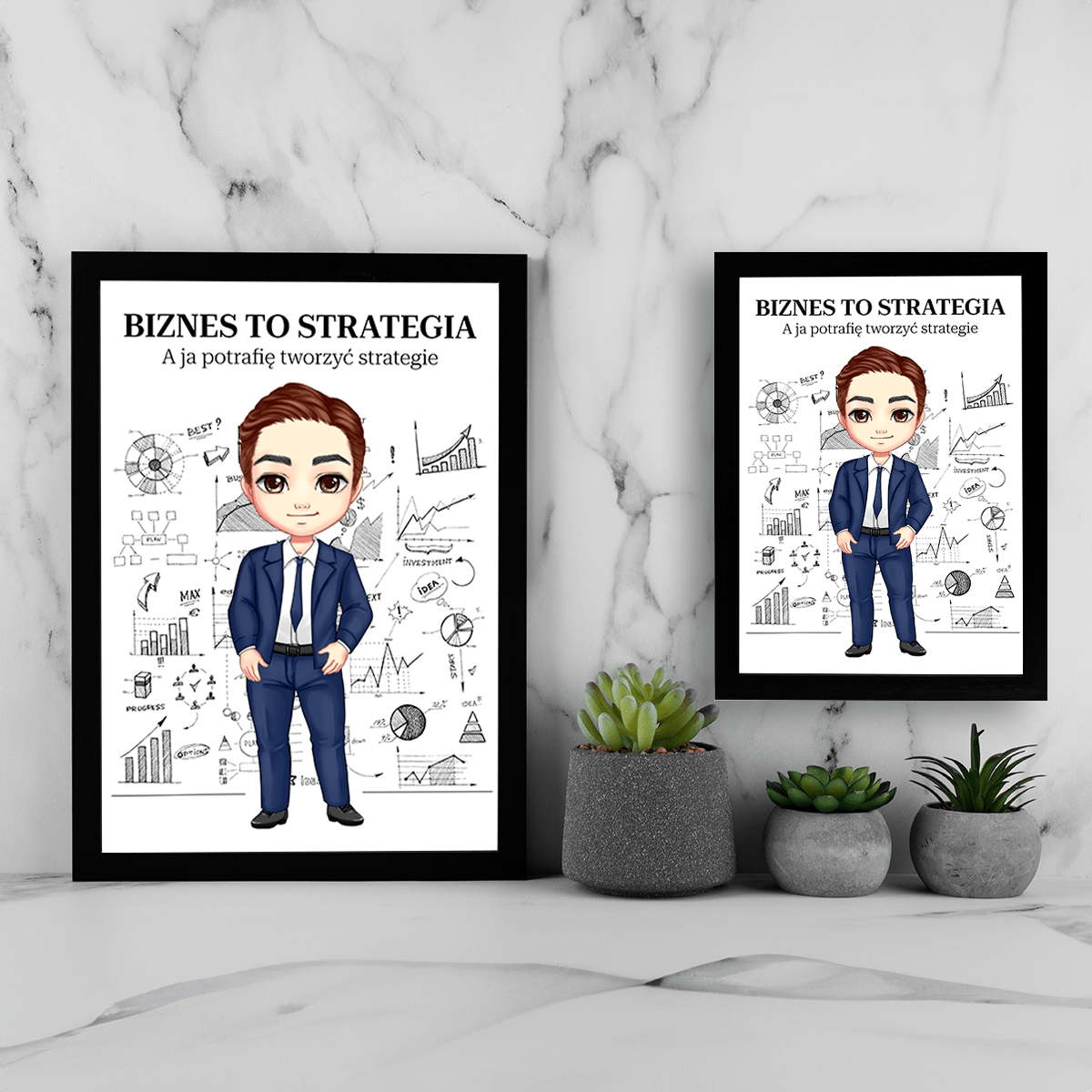 Biznes to strategia Clipart - Druk na szkle, spersonalizowany prezent dla niego - idamell.com