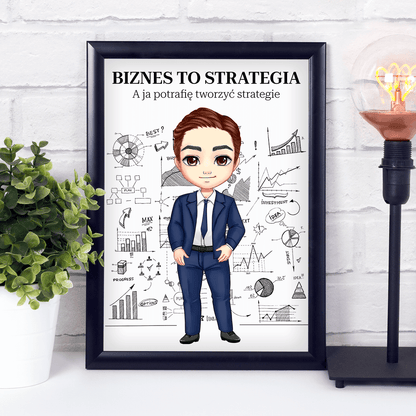 Biznes to strategia Clipart - Druk na szkle, spersonalizowany prezent dla niego - idamell.com