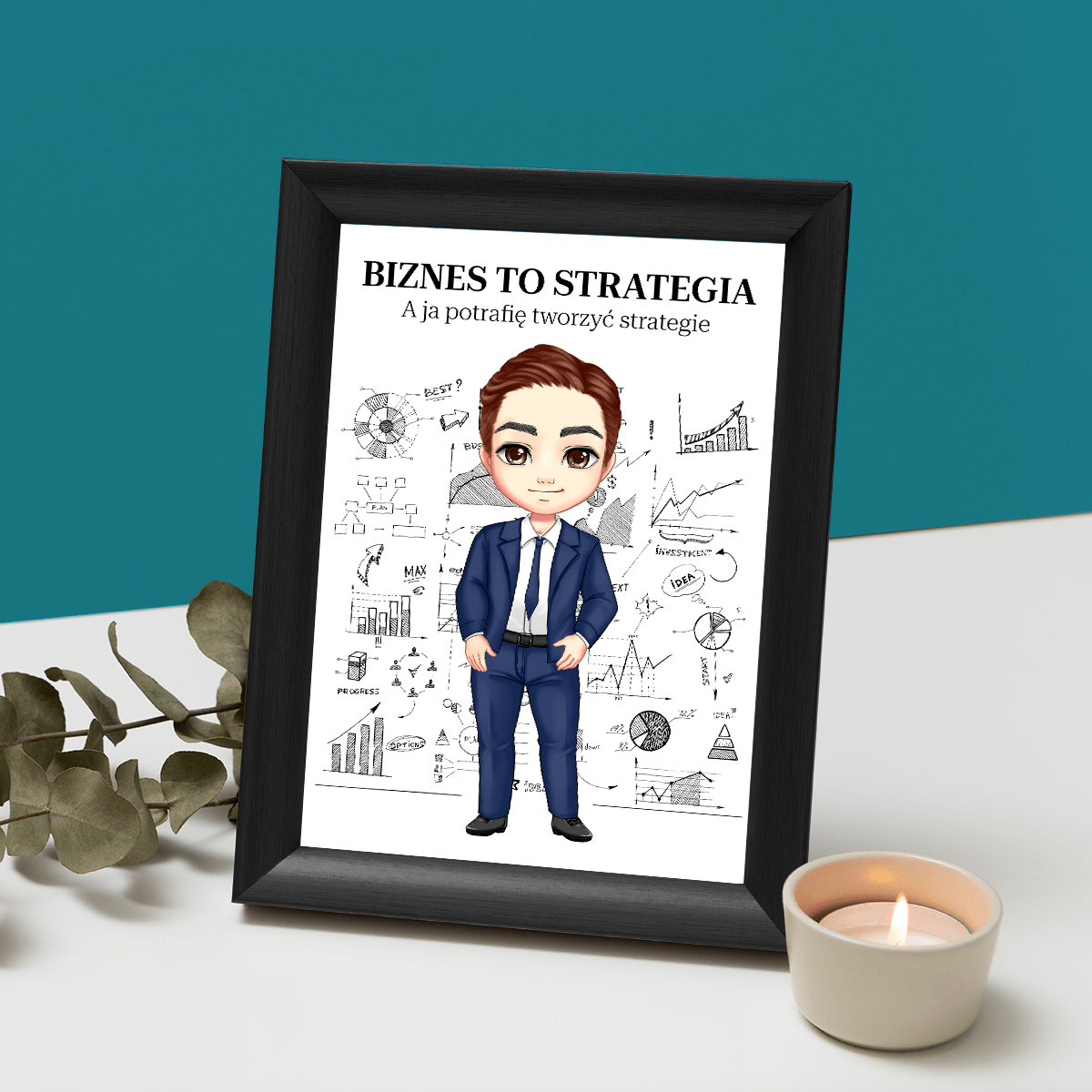 Biznes to strategia Clipart - Druk na szkle, spersonalizowany prezent dla niego - idamell.com