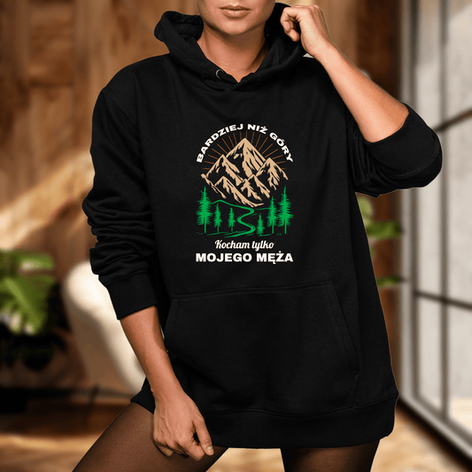 Bluza damska z nadrukiem KOCHAM GÓRY - prezent dla żony - idamell.com