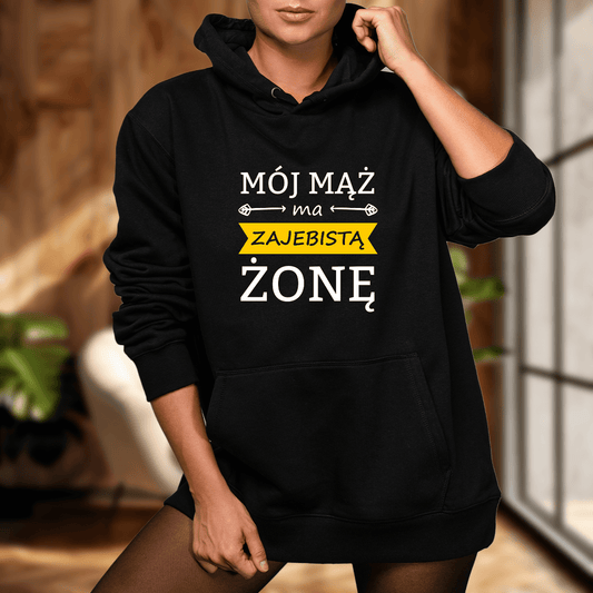 Bluza damska z nadrukiem ZAJEBISTA ŻONA - prezent dla żony - idamell.com