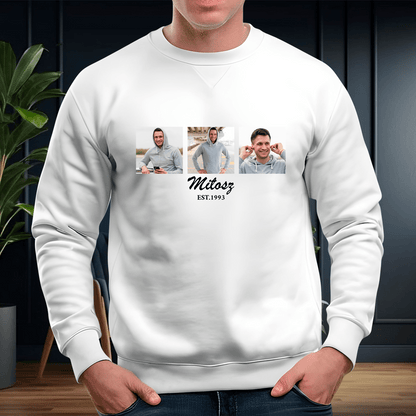 Bluza + koszulka + skarpetki KOLAŻ + IMIĘ - zestaw prezentowy 3 w 1, spersonalizowany prezent dla niego - idamell.com