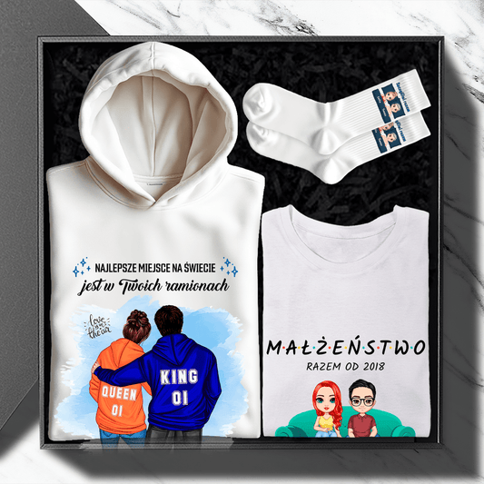Bluza + koszulka + skarpetki MAŁŻEŃSTWO - zestaw prezentowy 3 w 1, spersonalizowany prezent dla niego - idamell.com
