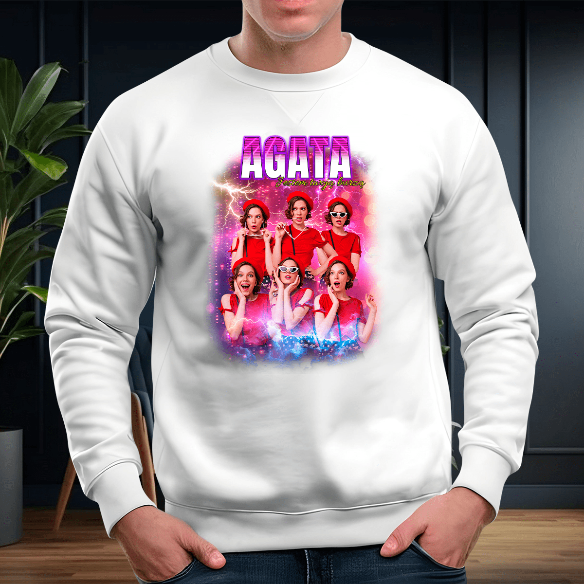 Bluza + koszulka + skarpetki MOJA DZIEWCZYNA - zestaw prezentowy 3 w 1, spersonalizowany prezent dla niego - idamell.com