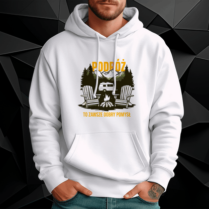 Bluza męska z nadrukiem PODRÓŻ - prezent dla podróżnika - idamell.com