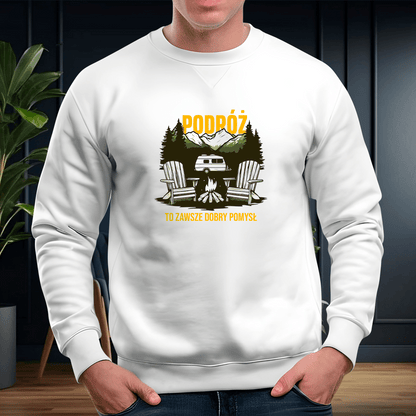 Bluza męska z nadrukiem PODRÓŻ - prezent dla podróżnika - idamell.com