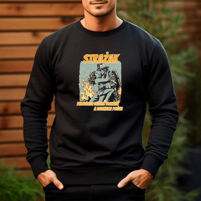 Bluza męska z nadrukiem POŻAR - prezent dla strażaka - idamell.com