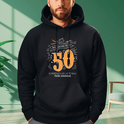 Bluza męska z nadrukiem ŻYCIE ZACZYNA SIĘ PO... - prezent dla mężczyzny - idamell.com