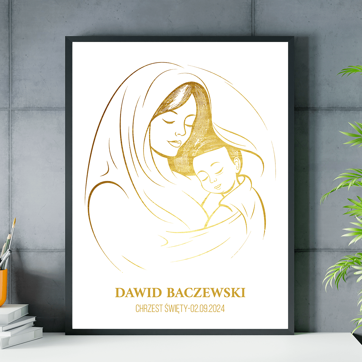Chrzest - plakat, spersonalizowany prezent dla dziecka - idamell.com