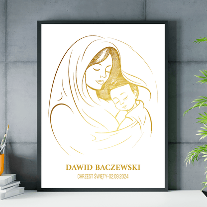 Chrzest - plakat, spersonalizowany prezent dla dziecka - idamell.com