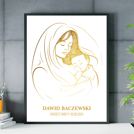 Chrzest - plakat, spersonalizowany prezent dla dziecka - idamell.com