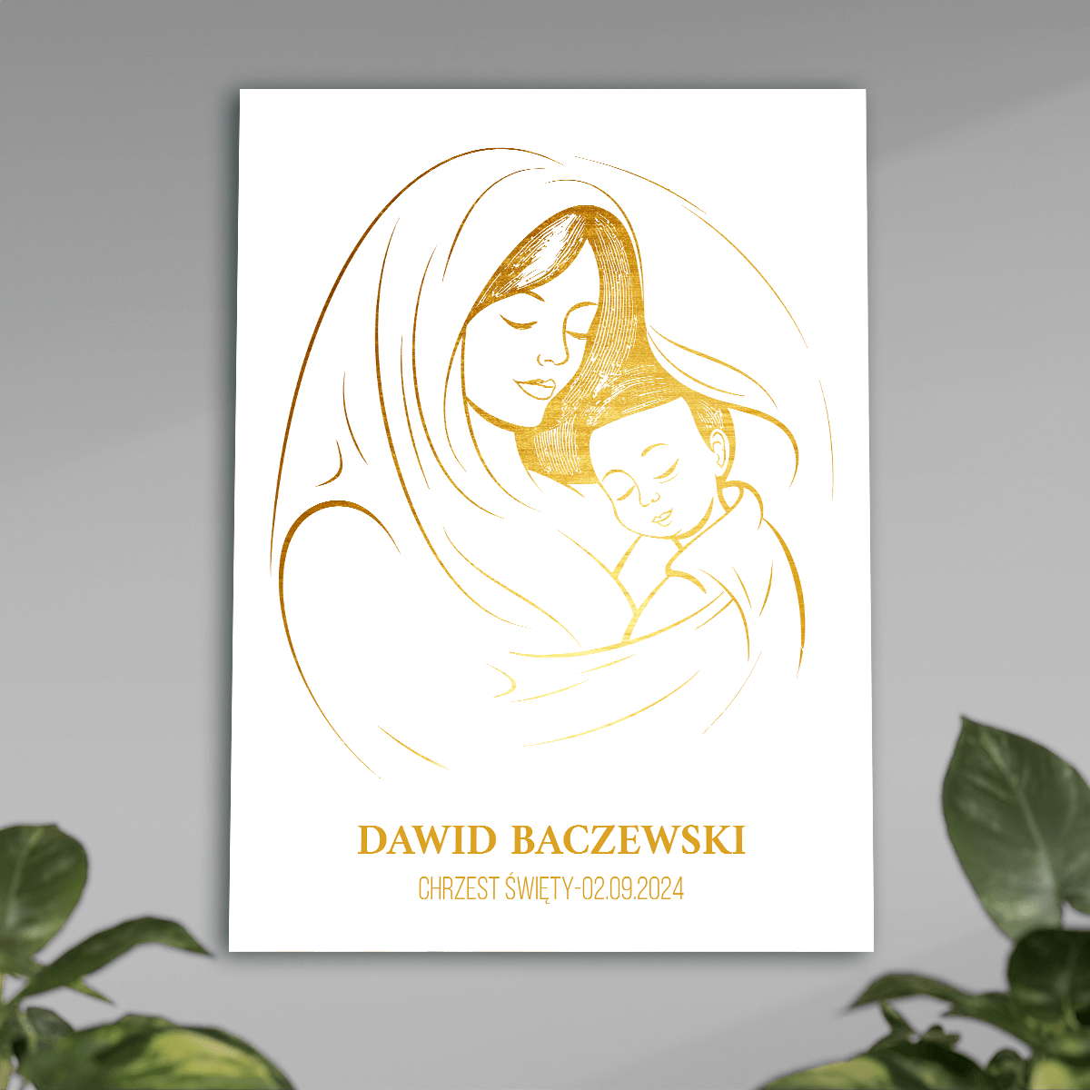 Chrzest - plakat, spersonalizowany prezent dla dziecka - idamell.com