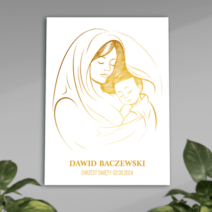 Chrzest - plakat, spersonalizowany prezent dla dziecka - idamell.com