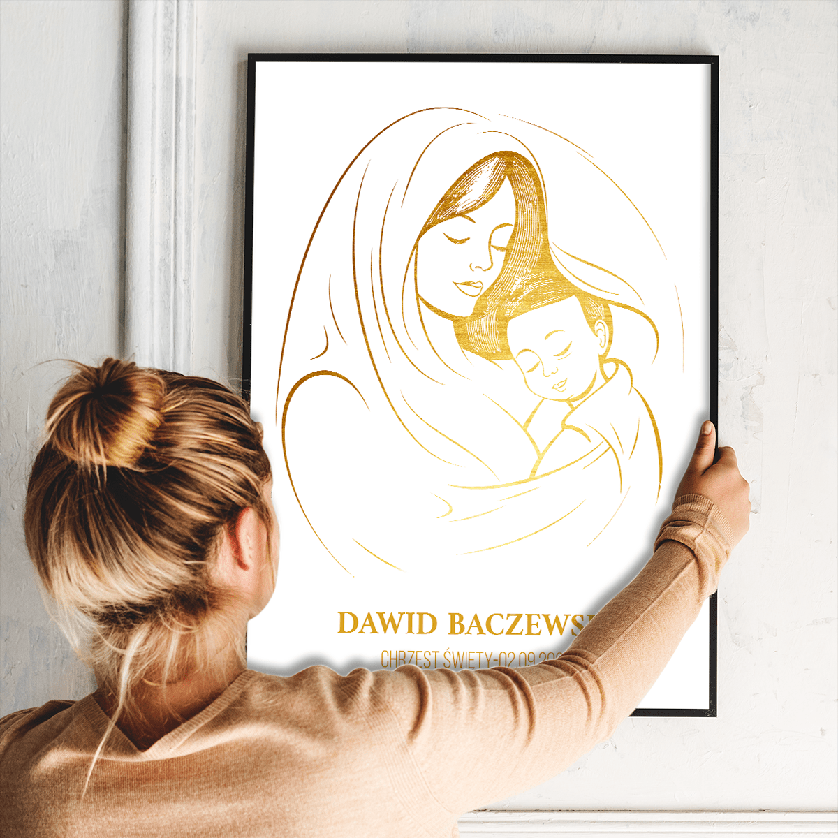 Chrzest - plakat, spersonalizowany prezent dla dziecka - idamell.com
