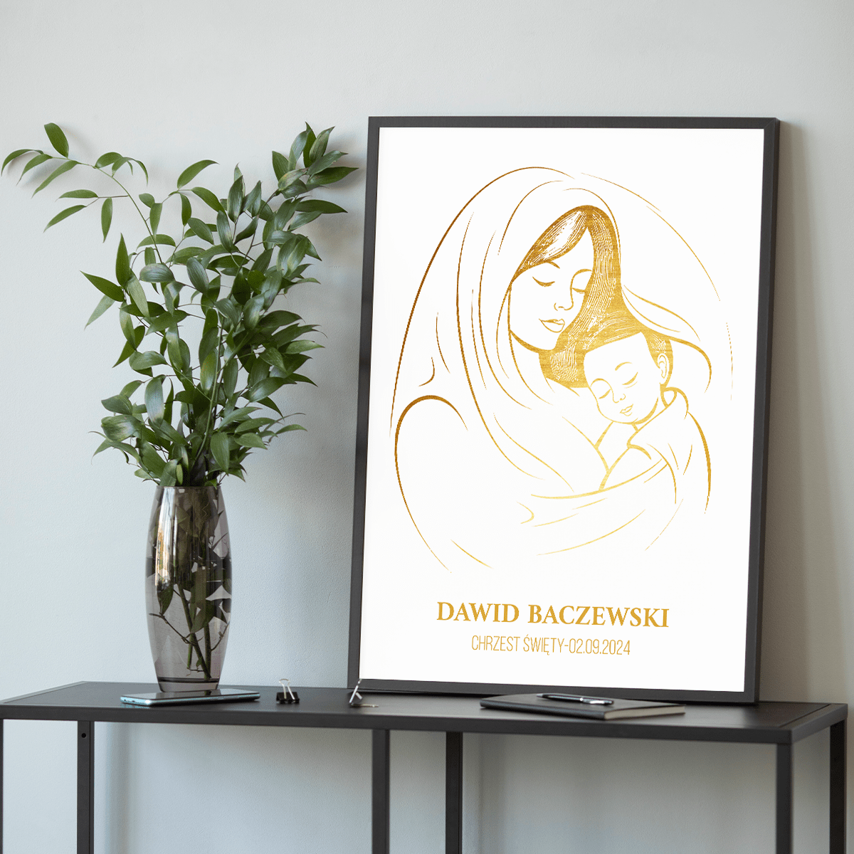 Chrzest - plakat, spersonalizowany prezent dla dziecka - idamell.com
