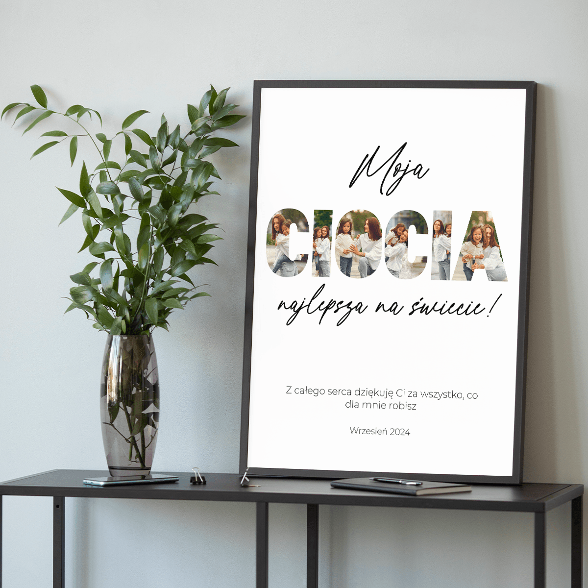 Ciocia najlepsza na świecie kolaż - plakat, spersonalizowany prezent dla cioci - idamell.com