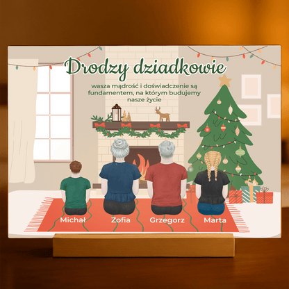 Clipart dziadkowie z wnukami - Druk na szkle, spersonalizowany prezent dla dziadków - idamell.com
