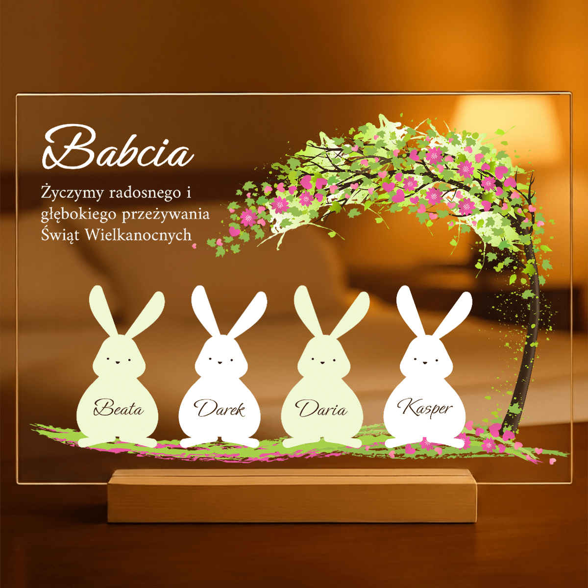 Clipart króliczki wielkanocne - Druk na szkle, spersonalizowany prezent dla babci - idamell.com