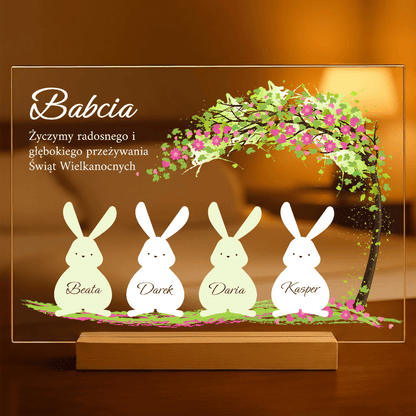 Clipart króliczki wielkanocne - Druk na szkle, spersonalizowany prezent dla babci - idamell.com