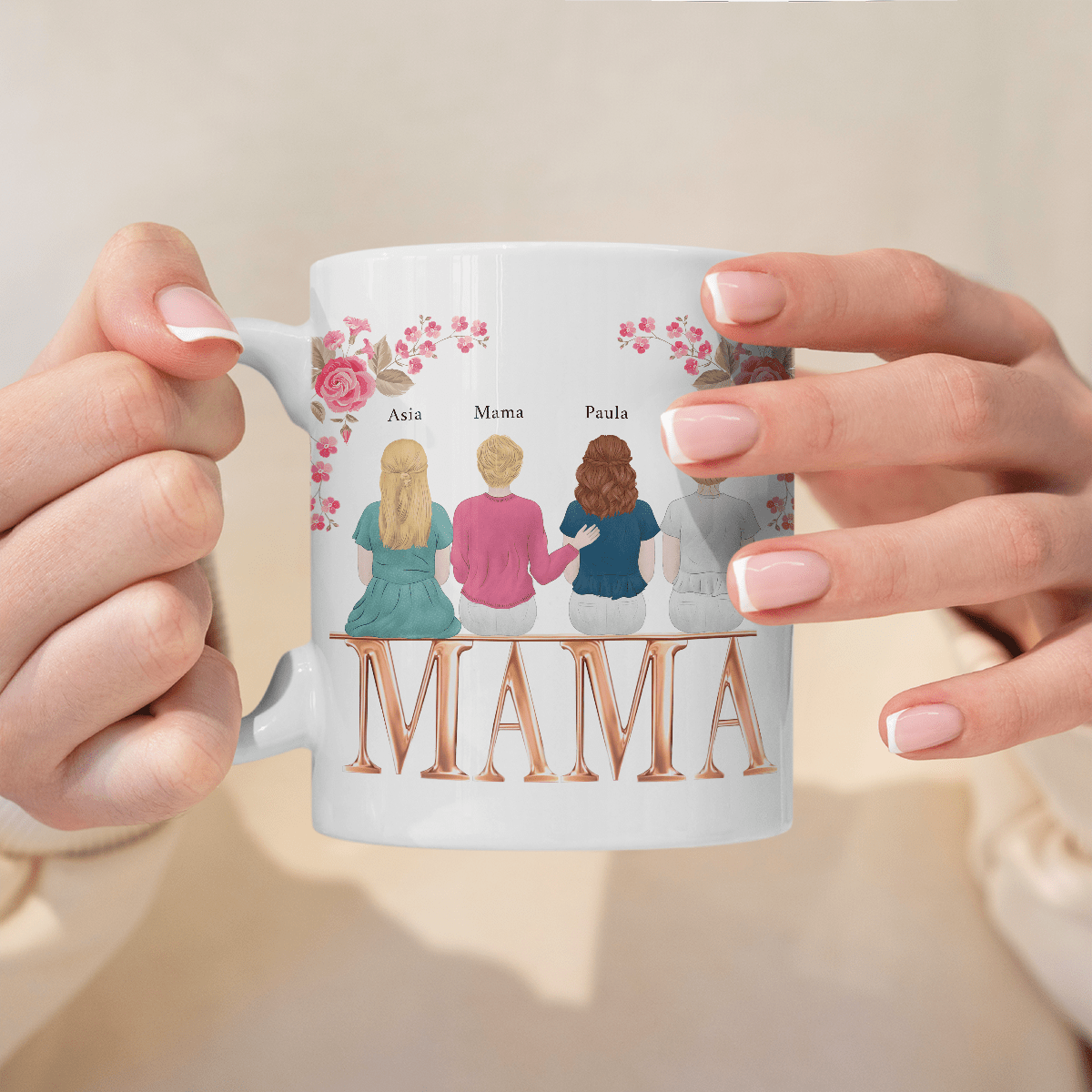 Clipart mama - 1x Kubek z nadrukiem, spersonalizowany prezent dla mamy - idamell.com