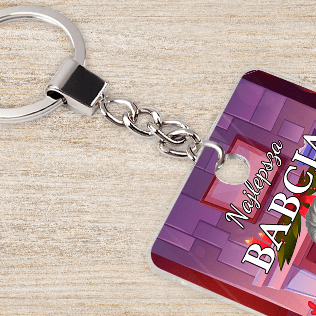 Clipart najlepsza babcia - brelok do kluczy, spersonalizowany prezent dla babci - idamell.com