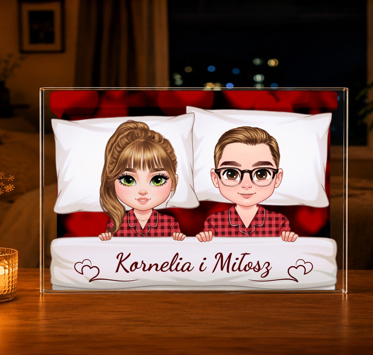 Clipart para + imiona - Druk na szkle, spersonalizowany prezent dla niego - idamell.com