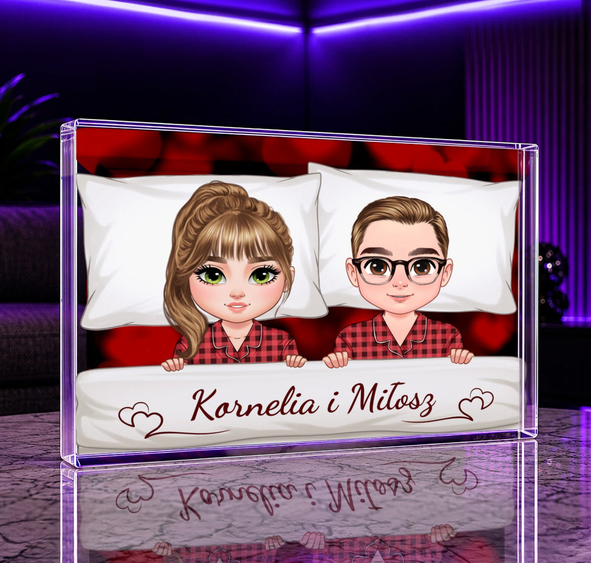 Clipart para + imiona - Druk na szkle, spersonalizowany prezent dla niego - idamell.com