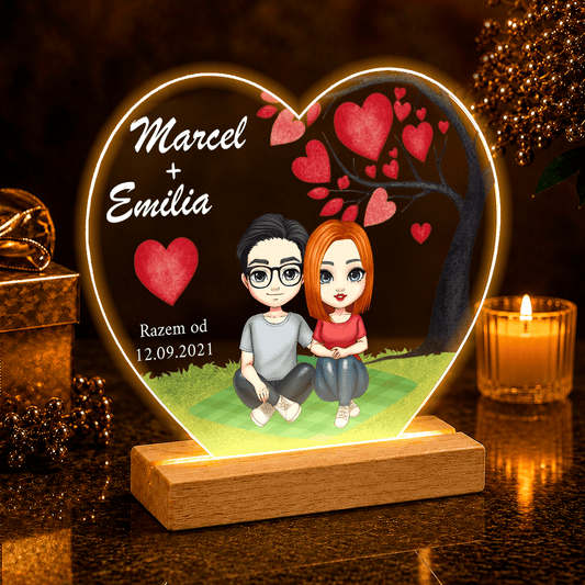 Clipart Razem od ...- Druk na szkle serce, spersonalizowany prezent dla niego - idamell.com
