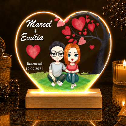 Clipart Razem od ...- Druk na szkle serce, spersonalizowany prezent dla niego - idamell.com