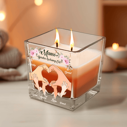Clipart ręce + napis - świeca zapachowa, spersonalizowany prezent dla mamy - idamell.com