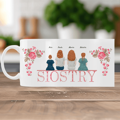 Clipart siostry - 1x Kubek z nadrukiem, spersonalizowany prezent dla siostry - idamell.com
