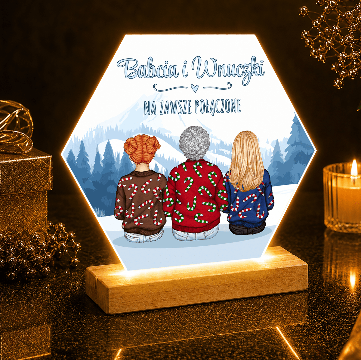 Clipart świąteczny BABCIA - Druk na szkle, spersonalizowany prezent dla babci - idamell.com