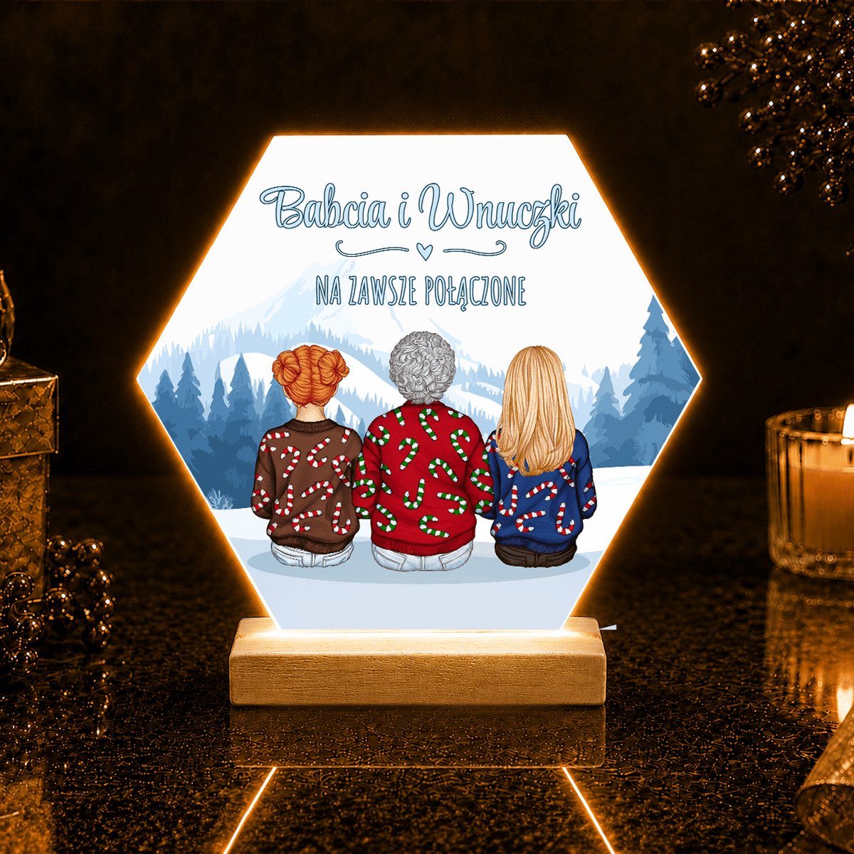 Clipart świąteczny BABCIA - Druk na szkle, spersonalizowany prezent dla babci - idamell.com
