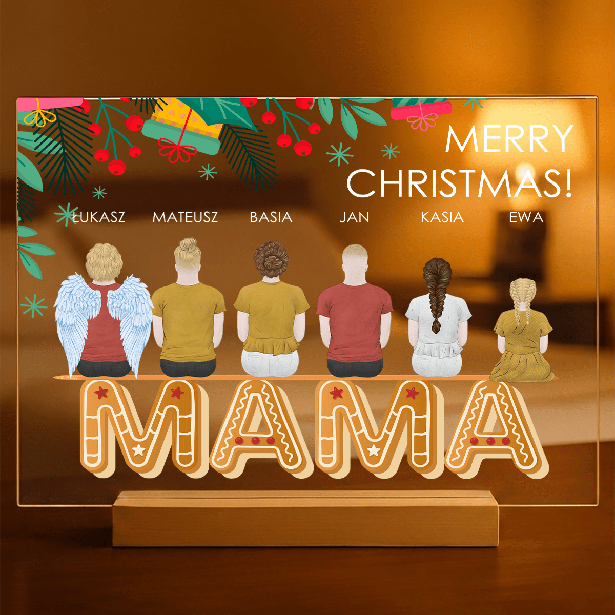Clipart świąteczny dla mamy - Druk na szkle, spersonalizowany prezent dla mamy - idamell.com