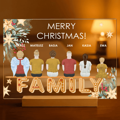 Clipart świąteczny Family - Druk na szkle, spersonalizowany prezent dla rodziców - idamell.com