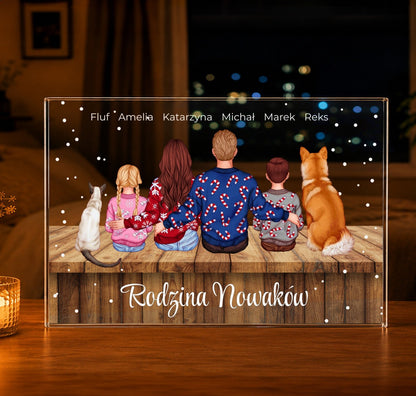 Clipart świąteczny rodziny - Druk na szkle, spersonalizowany prezent dla taty - idamell.com