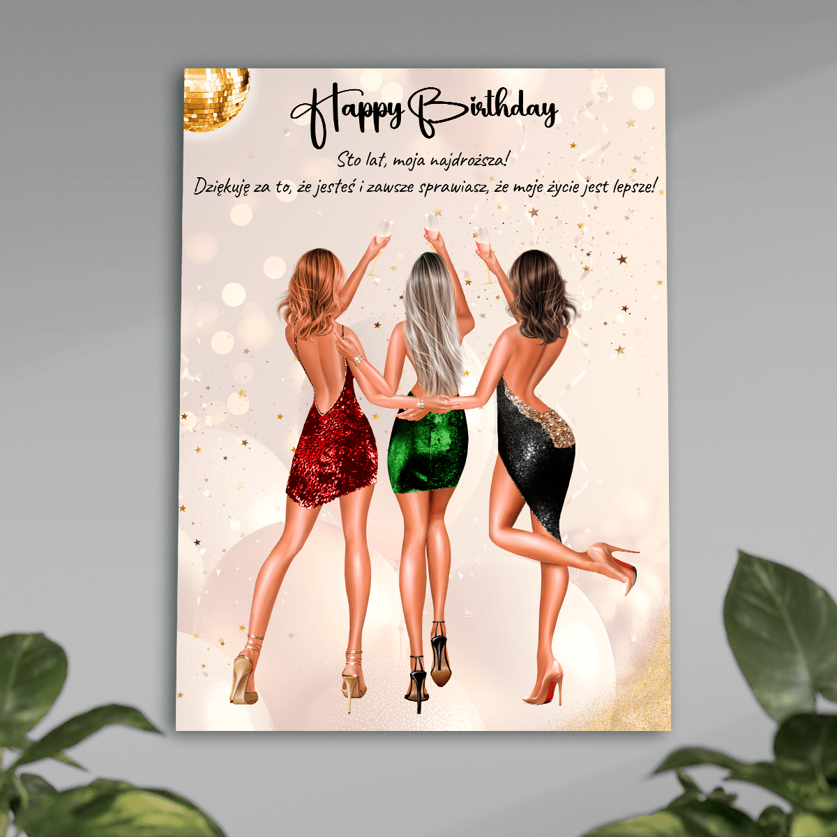 Clipart urodzinowy - plakat, spersonalizowany prezent dla dziewczyny - idamell.com