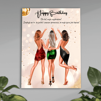 Clipart urodzinowy - plakat, spersonalizowany prezent dla dziewczyny - idamell.com