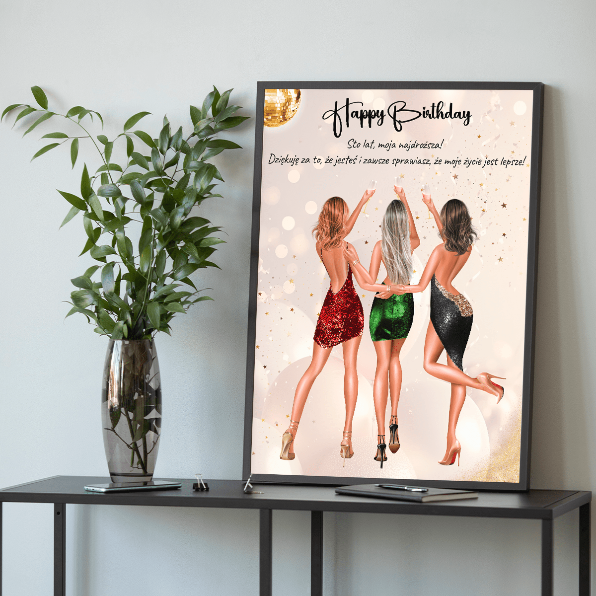 Clipart urodzinowy - plakat, spersonalizowany prezent dla dziewczyny - idamell.com
