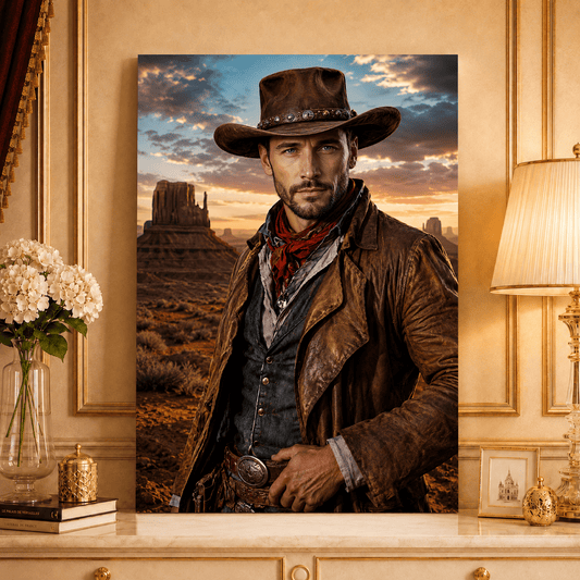Cowboy - druk na płótnie, spersonalizowany prezent dla taty - idamell.com