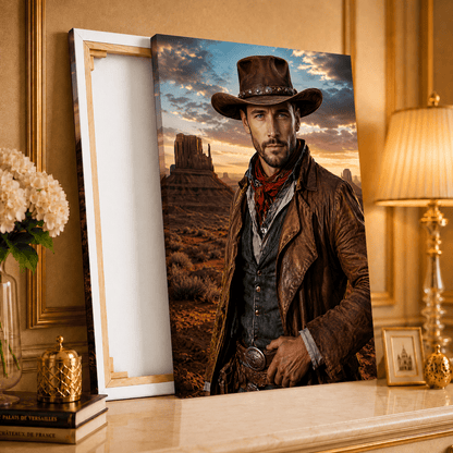 Cowboy - druk na płótnie, spersonalizowany prezent dla taty - idamell.com