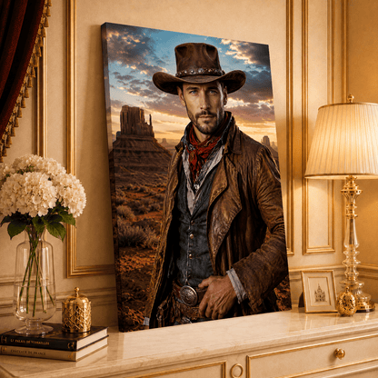 Cowboy - druk na płótnie, spersonalizowany prezent dla taty - idamell.com