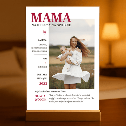 Czasopismo Mama - druk na szkle, spersonalizowany prezent dla mamy - idamell.com