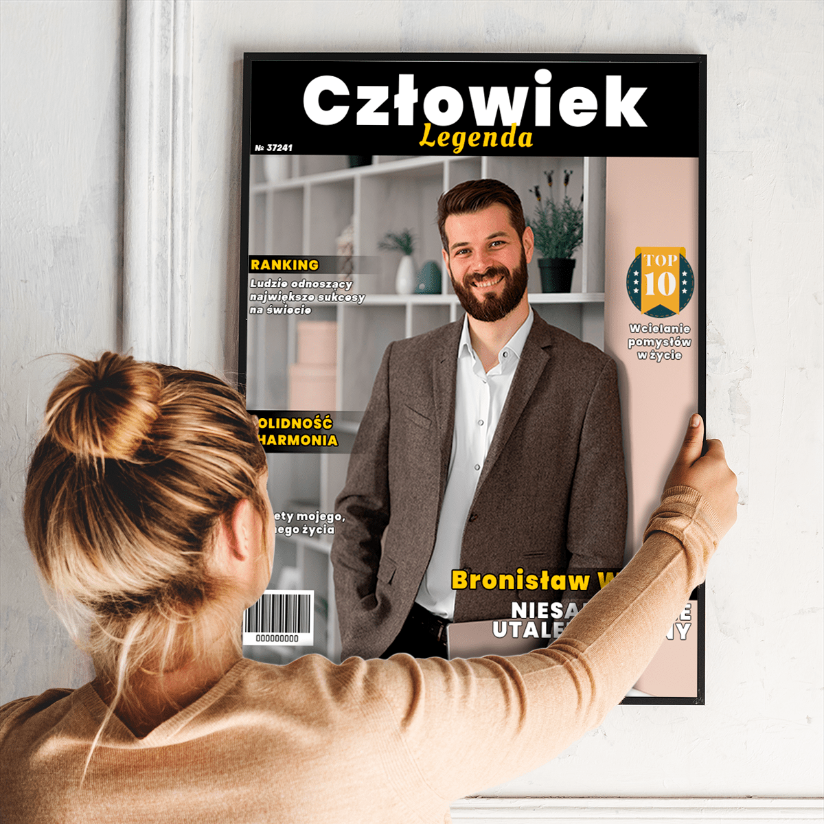 Człowiek legenda - plakat, spersonalizowany prezent dla mężczyzny - idamell.com