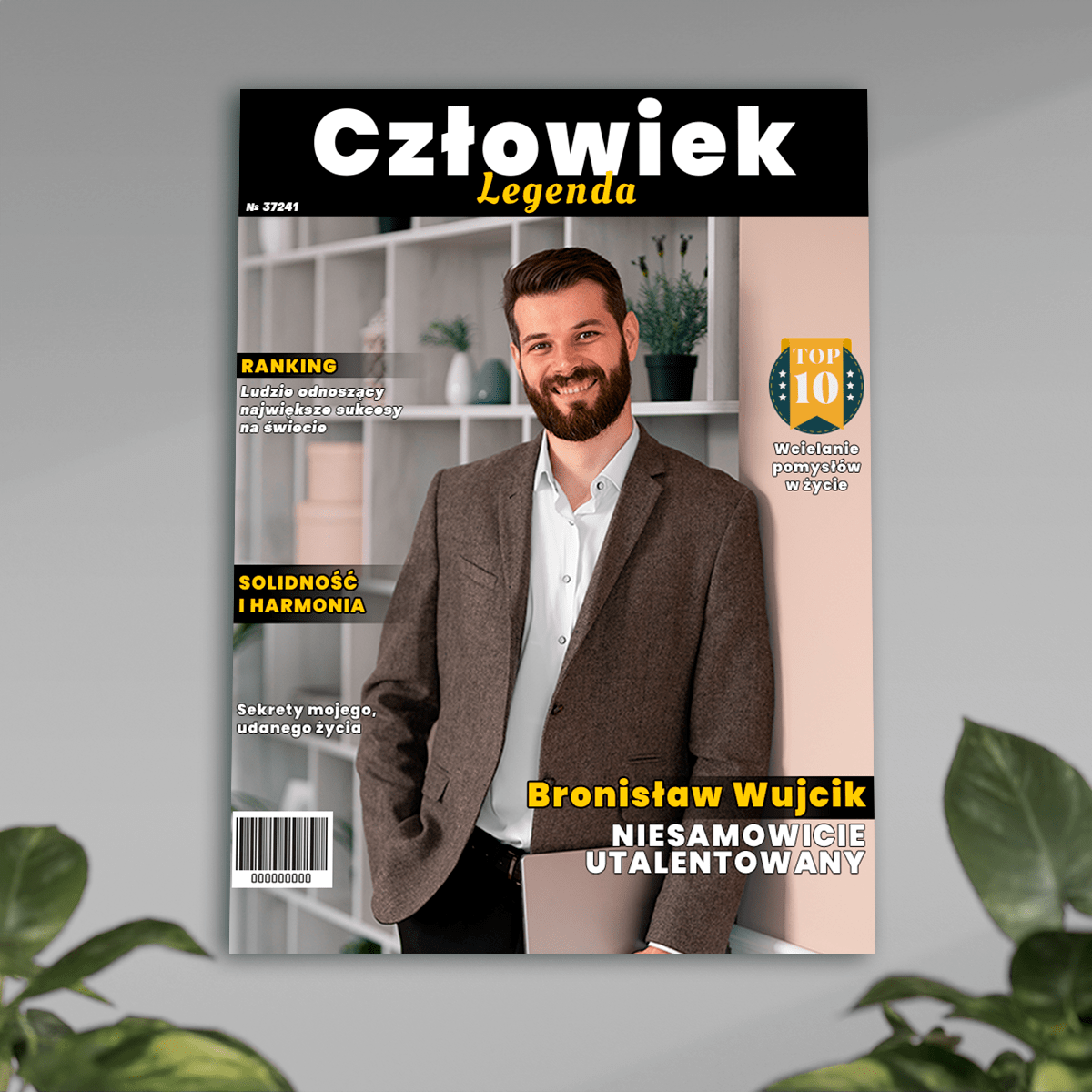 Człowiek legenda - plakat, spersonalizowany prezent dla mężczyzny - idamell.com