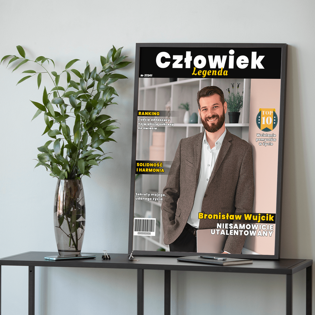 Człowiek legenda - plakat, spersonalizowany prezent dla mężczyzny - idamell.com